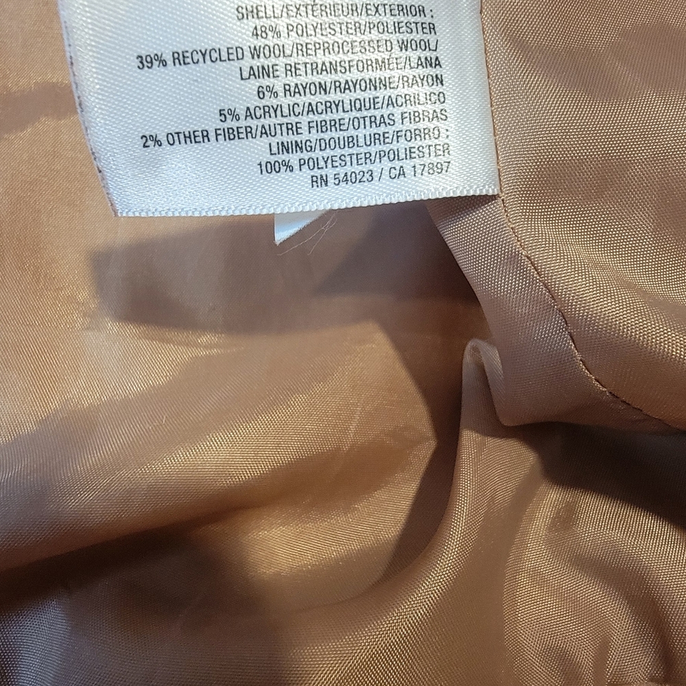 Old Navy Camel Color Wool Coat Size Medium - image 4